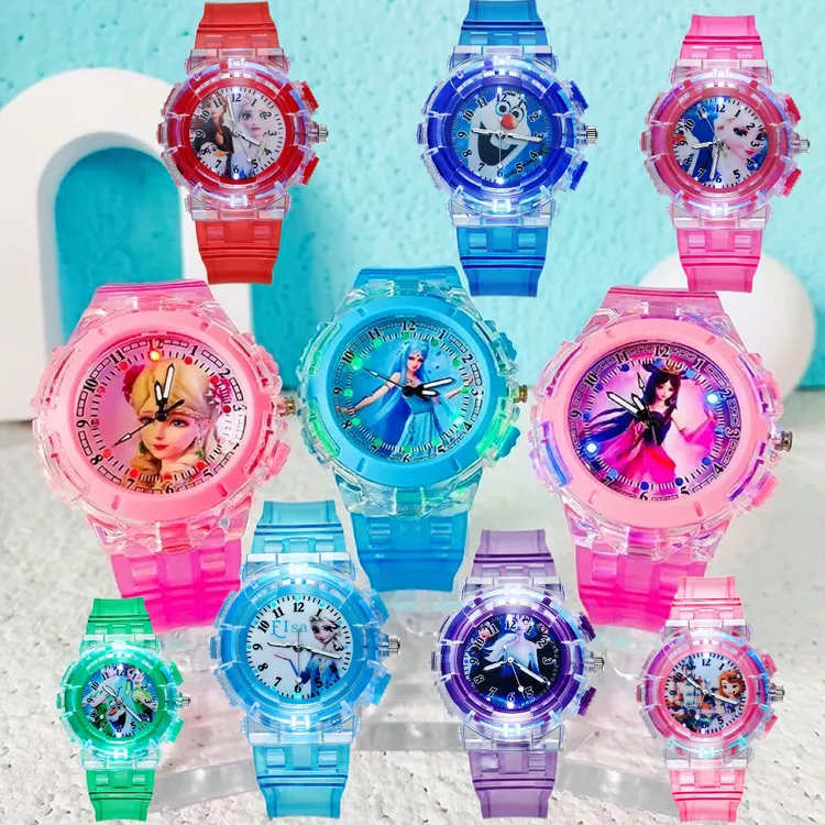 艾莎发光手表赛罗迪迦奥特曼手表男孩玩具手表生日礼物儿童