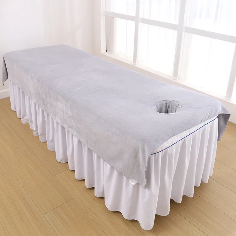 美容院大浴巾铺床大毛巾带洞足疗按摩推拿专用足疗单洞巾开洞