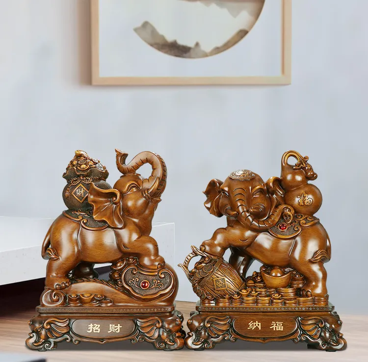 大象工艺品摆件客厅玄关电视酒柜家居办公室装饰品开业乔迁礼品
