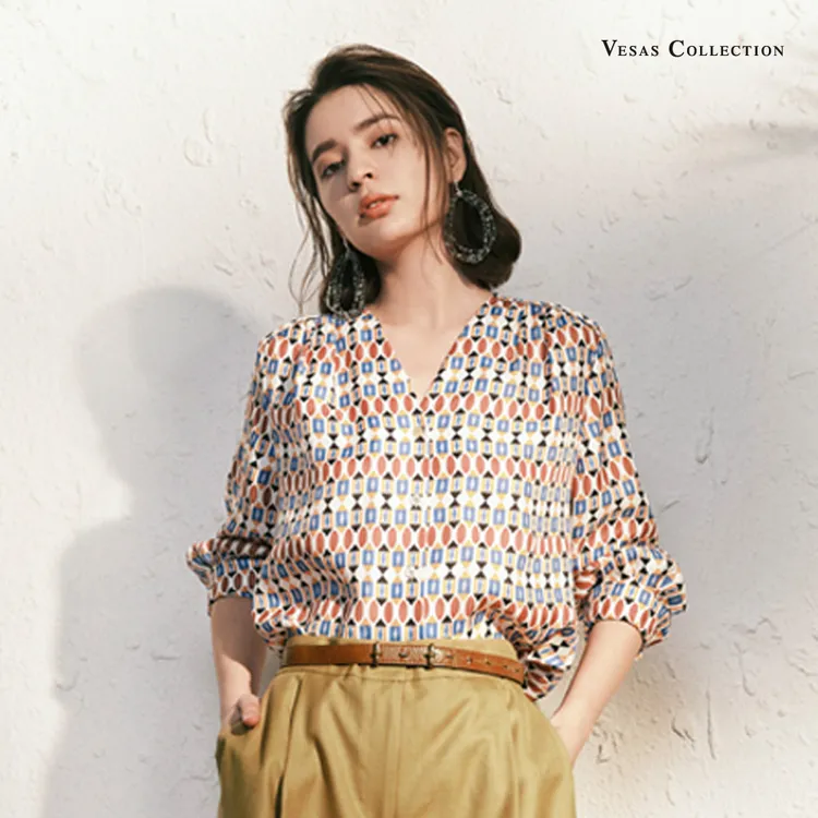 VESAS COLLECTIONB0911唯尚女士衬衫夏季长袖气质衬衣小众上衣