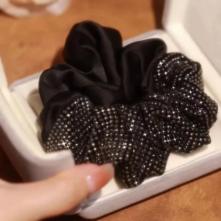 小香风网红新款发绳AB面镶钻高级感橡皮筋扎头发饰耐用优雅发绳女