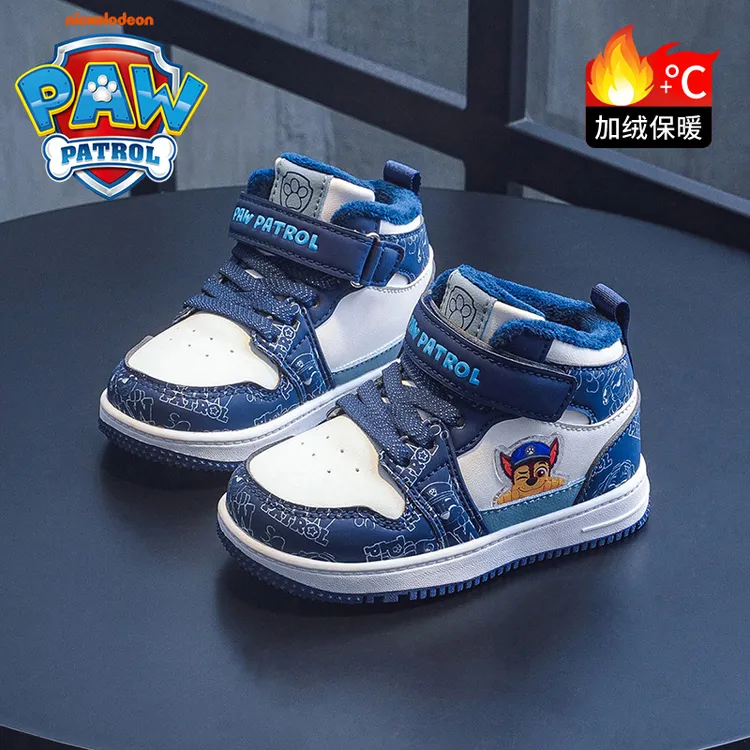 汪汪队男童鞋2025冬季潮流高帮加绒运动鞋鞋女童宝宝休闲保暖棉鞋