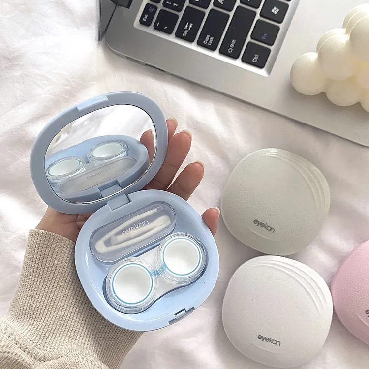eyekan莫兰迪隐形眼镜盒高级感便携式美瞳盒简约伴侣盒子收纳盒