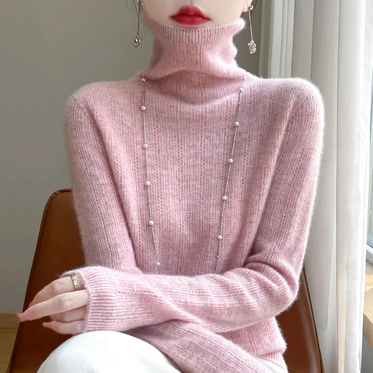 超好穿软糯不扎肉不挑人舒适百搭薄款堆堆领羊毛百搭老钱风女装