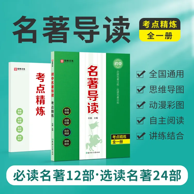 初中名著导读考点精炼含名著12部选读名著24部七八九年级中考语文