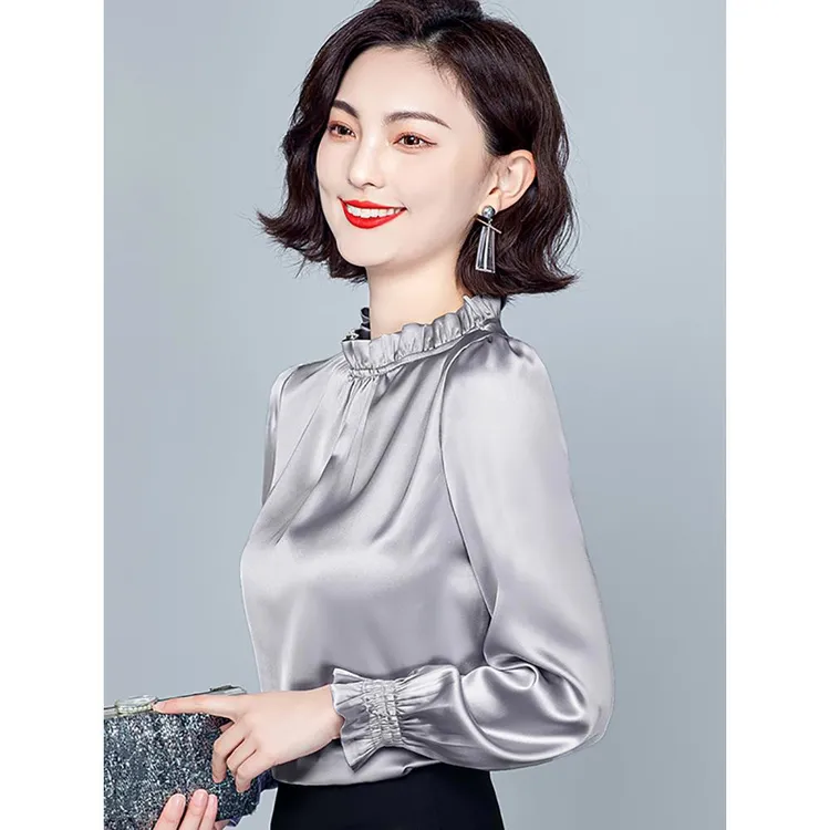 早春气质衬衫女士装秋冬季2025新款洋气上衣妈妈漂亮别致长袖衬衣