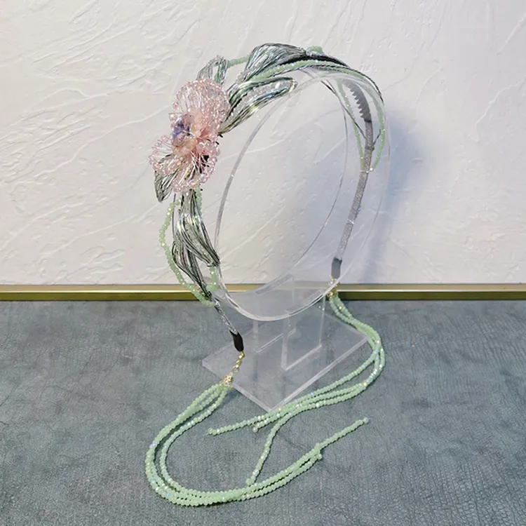 轻奢重工水晶流苏发箍高级感仙女头箍森系设计感小众气质复古发饰