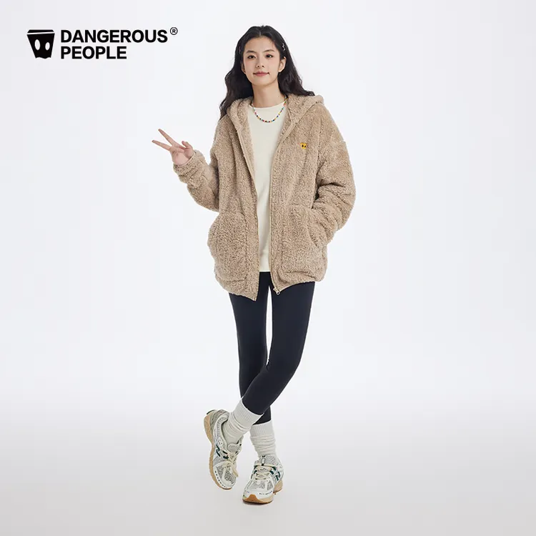 Dangerouspeople薛之谦dsp 基础长绒摇粒绒连帽开衫套装休闲时尚