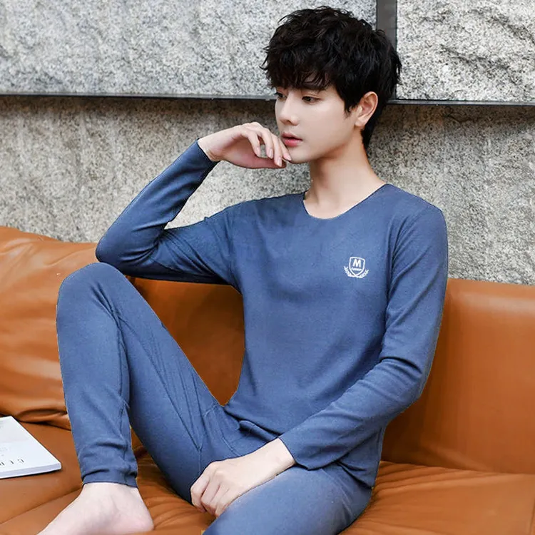 2024青少年柔软德绒保暖单件秋衣上衣男士高中学生保暖高质量套装