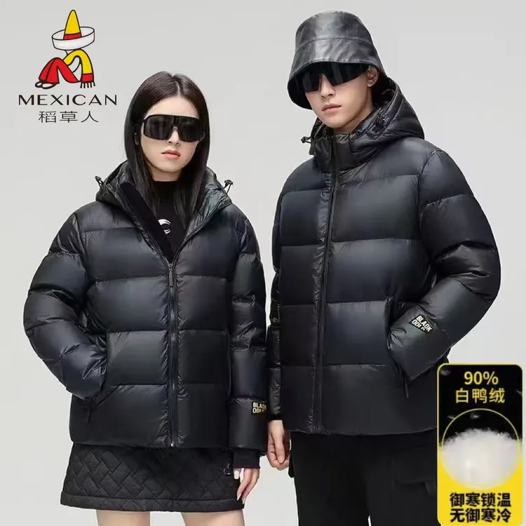 Mexican/稻草人新款高端情侣羽绒服冬季短款加厚超厚高档爆款外套