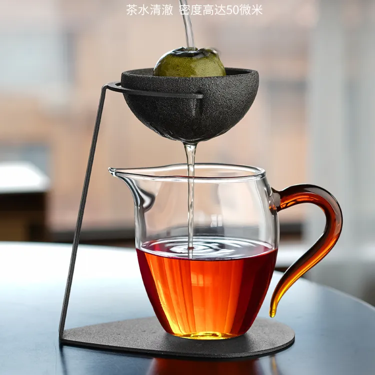 无孔过滤功夫茶具小青甘茶漏家用纳米陶瓷茶滤网托架茶隔泡茶器