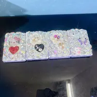 镶钻便携式迷你长方形随身化妆镜可爱少女心双面小镜子库洛米