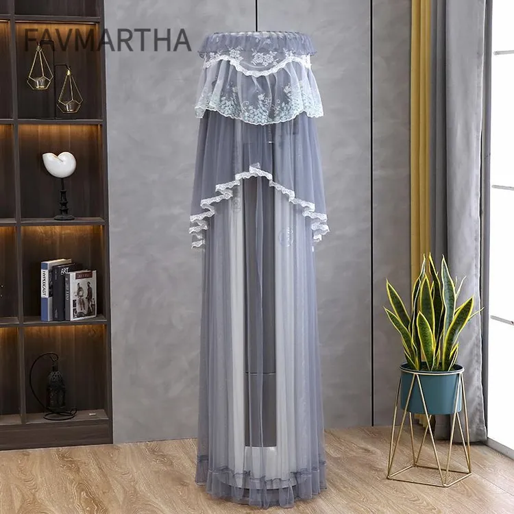 蕾丝空调罩套圆形柜机格力奥克斯海尔美的圆柱立式防尘罩开机不取