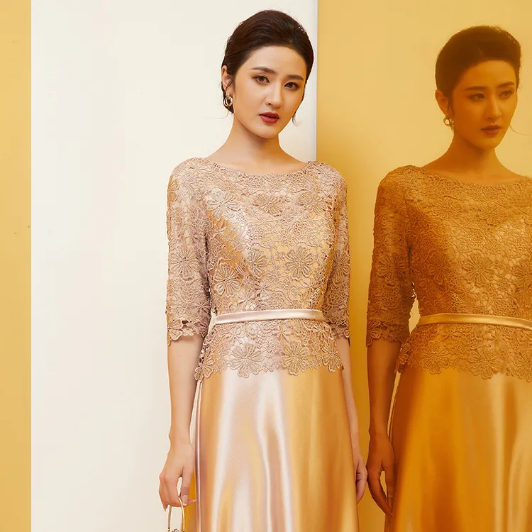 喜婆婆婚宴装2025新款爆款妈妈秋季连衣裙显瘦结婚敬酒服礼服