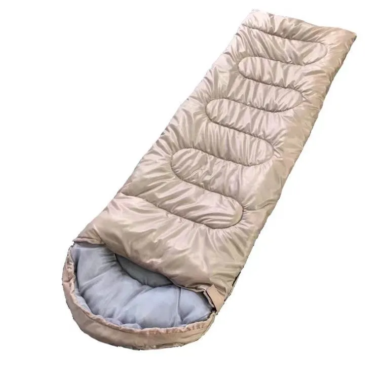 防水户外露营信封拼色带帽成人午休陪护单人体胖加宽加厚四季通用