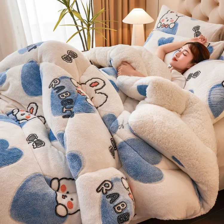 牛奶绒加厚冬被加绒保暖家用被芯被褥棉被学生宿舍豆豆被春秋被子