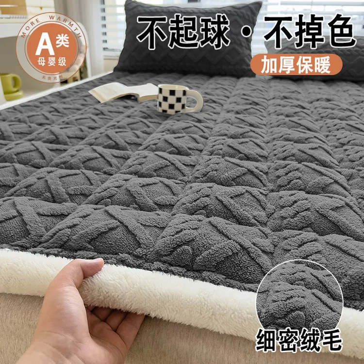 秋冬牛奶绒床单单件加厚透气毛毯床垫学生宿舍柔软羊羔绒枕套被单