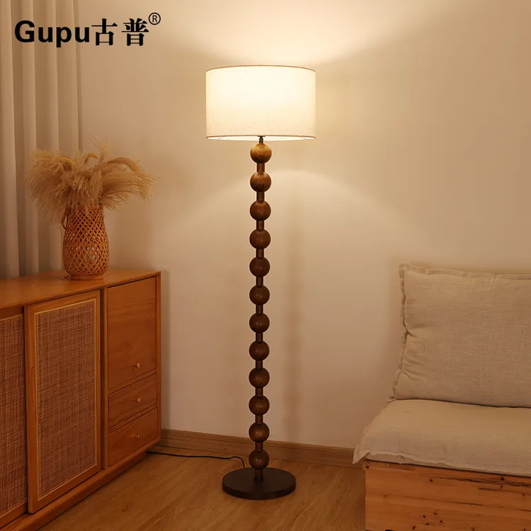 侘寂风落地灯日式原木设计师艺术创意复古民宿茶室客厅氛围立式灯
