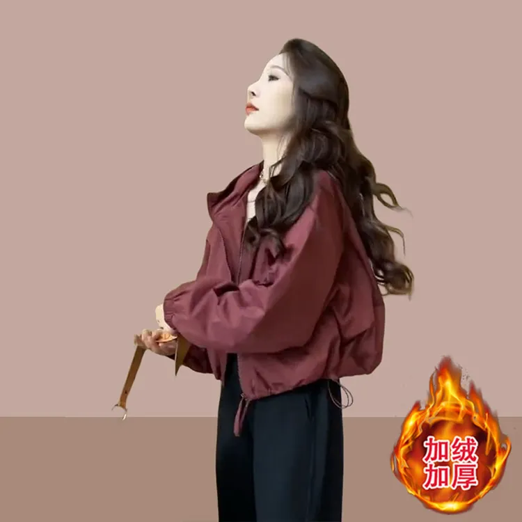 短外套女秋冬季2025年新款小个子今年流行爆款加绒加厚冲锋衣上衣