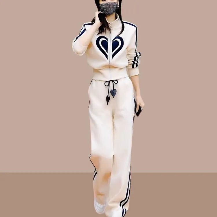 今年流行的女装套装2025春秋新款欧货休闲运动立领卫衣卫裤两件套