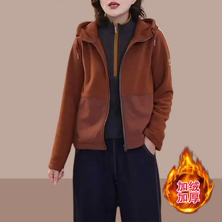 高级感拉链抽绳连帽长袖卫衣女2025秋冬新款洋气减龄时尚外穿上衣