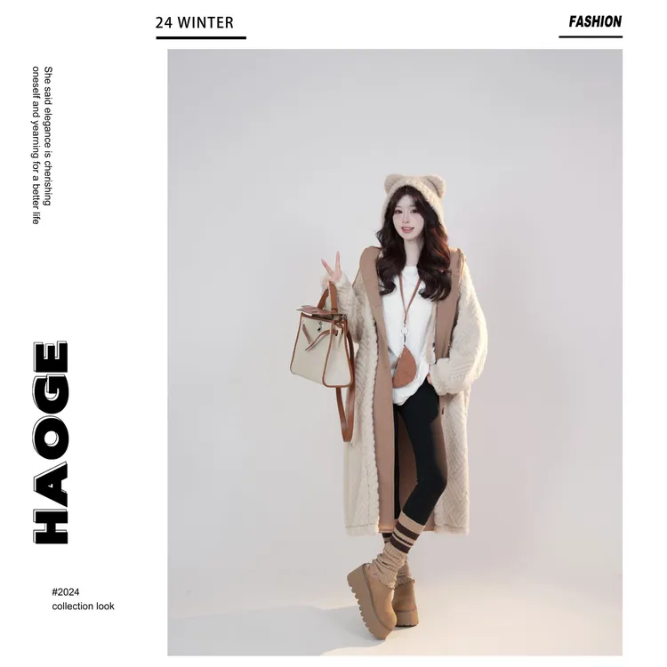 浩哥严选●冬日爱丁堡Q4WT3617A时尚休闲连帽宽松设计师秋冬外套预