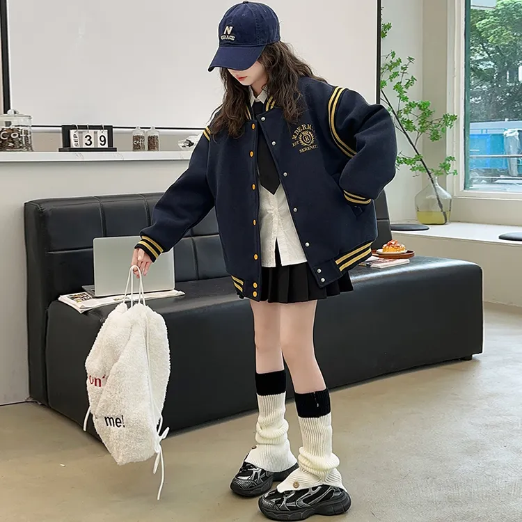 女童外套秋冬装2025新款童装儿童棒球服女大童冬款上衣韩系穿搭潮