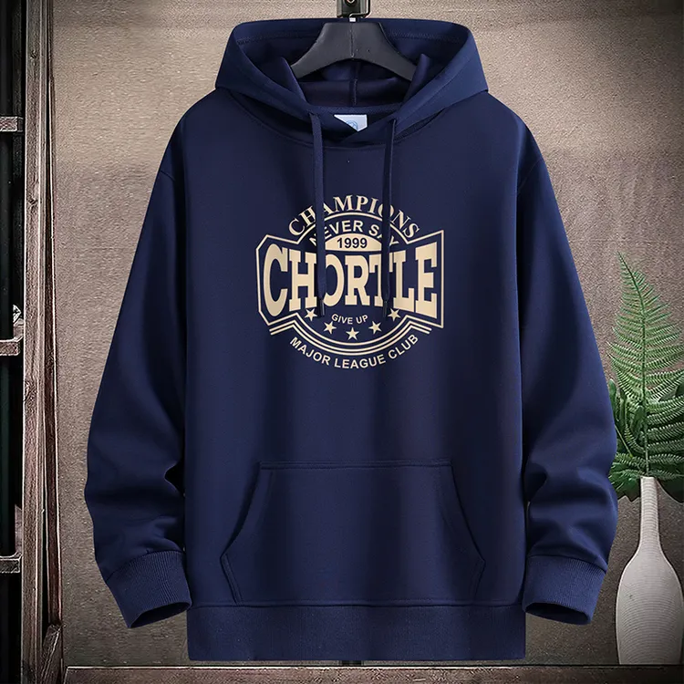 加绒加厚帽衫卫衣男女同穿情侣同款宽松春秋休闲大码套头外套保暖