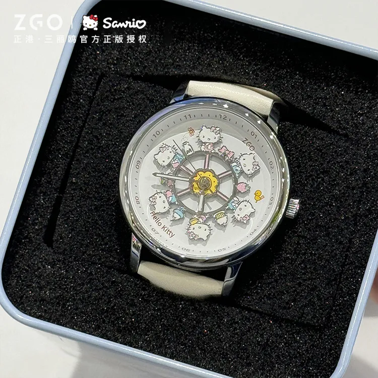 正港X三丽鸥HelloKitty联名手表女初高中学生旋转木马商品图