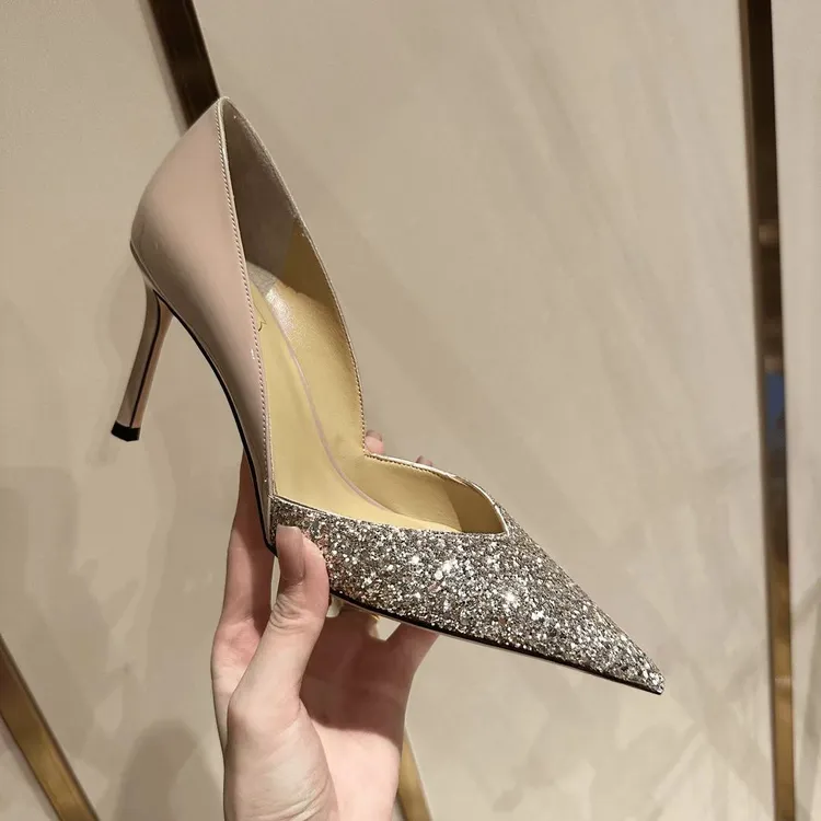 羊皮高跟鞋尖头2025年新款单鞋细跟浅口单鞋气质