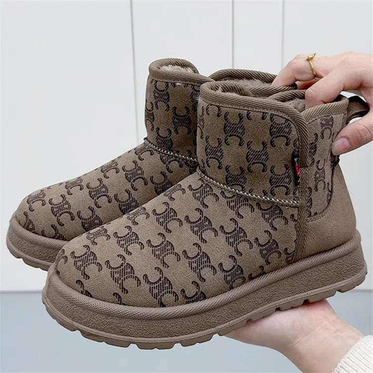 京睿老北京布鞋2024冬季新款加绒加厚保暖女士棉鞋洋气百搭雪地靴