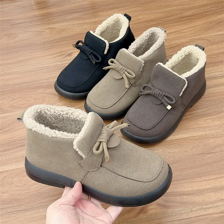 2024冬季新款加绒加厚保暖舒适女士休闲棉鞋软底轻便一脚蹬妈妈鞋