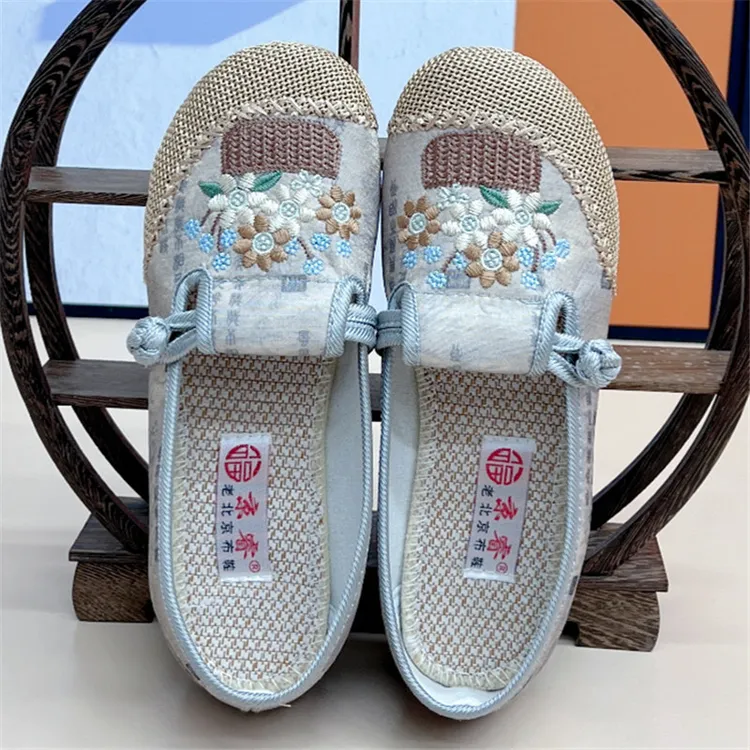 夏季新款老北京布鞋复古民族风汉服绣花鞋新中式国风鞋轻便舒适