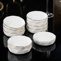 钻石金边味碟简约创意轻奢纯白大号欧式家用圆形陶瓷