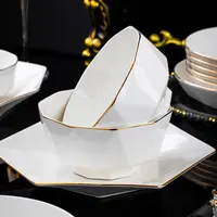 钻石金边6英寸米饭碗家用高档米饭碗陶瓷中式欧式吃饭防烫吃饭碗