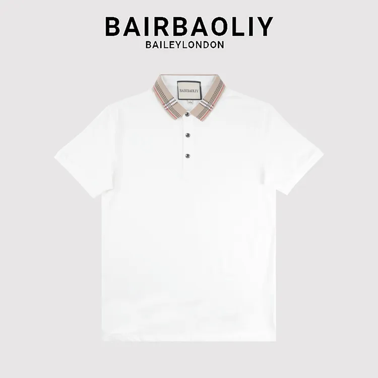 BAIRBAOLIY轻奢高品男士经典翻领条纹时尚修身短袖POLO衫男装夏季