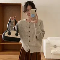 【小糯米】口碑料！用量顶超糯~圆领显瘦针织开衫女上衣女士