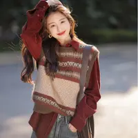 【美拉德马甲】早秋款女装爆款2024新款洋气针织马甲慵懒风宽松上衣