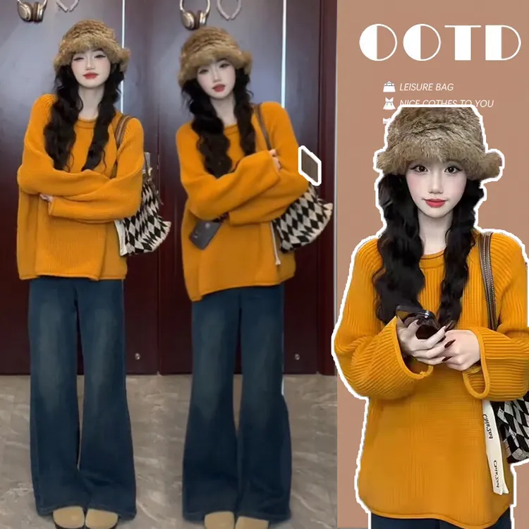 孕妇毛衣2024网红孕妇装韩版休闲宽松洋气时尚秋冬显示显白减龄