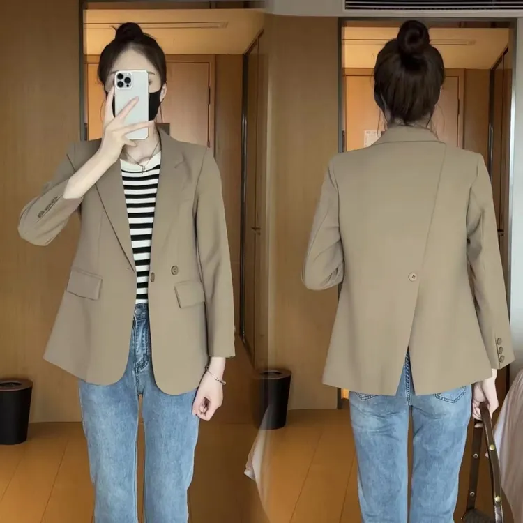 黑色小西装女外套早秋显瘦穿搭春秋时尚百搭西装外套宽松职场秋季