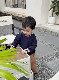 24045-秋冬领条纹韩国立体男女童小童秋季洋气毛衣加厚圆领韩版