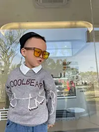 23066-小恐龙秋冬加厚男女童小童秋季开衫背毛衣