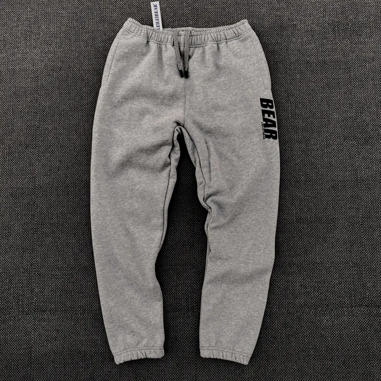 全棉秋冬加绒卫裤厚毛圈针织运动裤时尚百搭保暖休闲裤