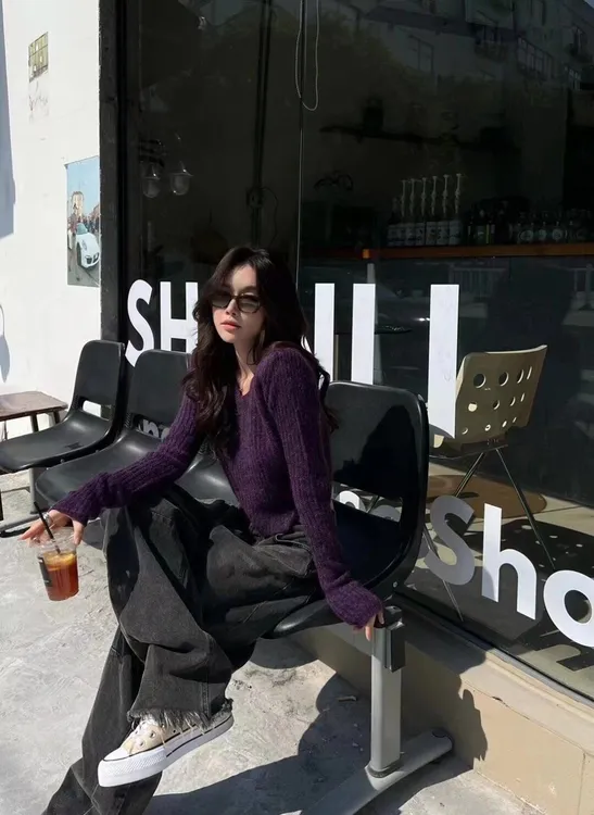 高级感超好看上衣针织套毛衣女法式气质2024秋冬长袖时尚百搭打底