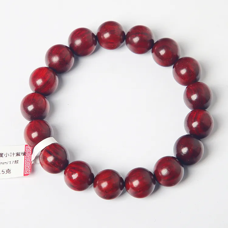印度小叶紫檀手串鸡血红泥料底色干净老料高油高密手链紫檀木