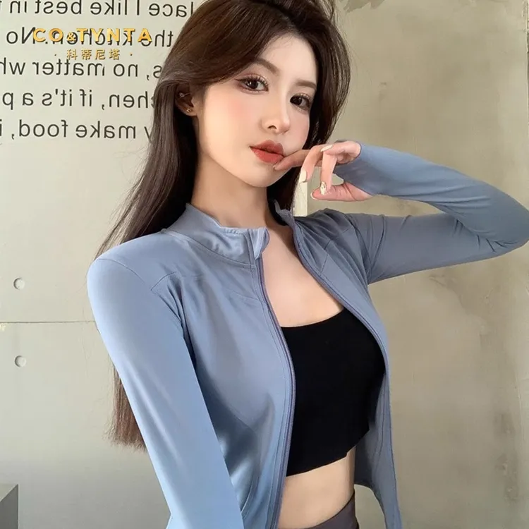 COTYNTA瑜伽服外套女夏季薄款紧身显瘦速干普拉提防晒衣休闲上衣