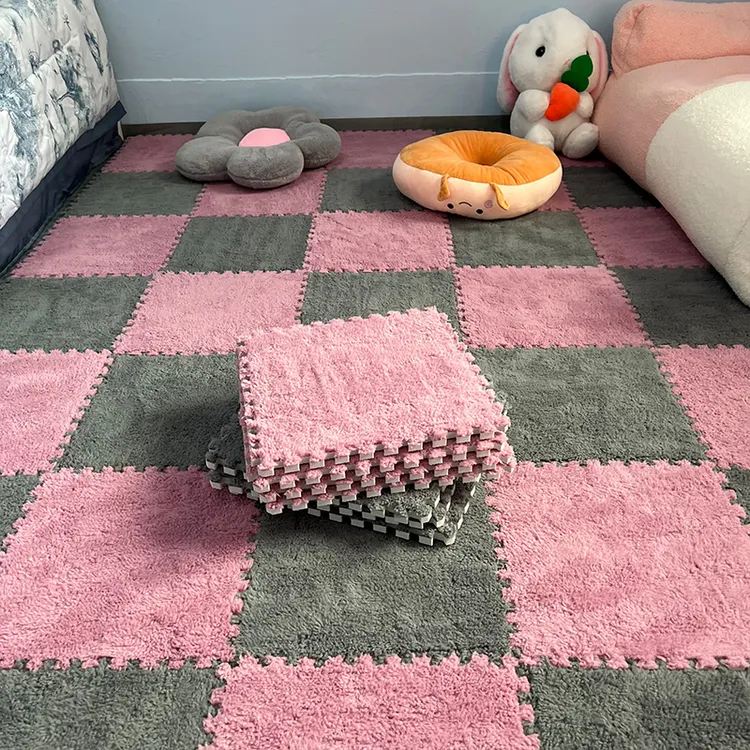 卧室地毯网红款大面积铺全拼接地垫可裁剪耐脏毛绒地毯榻榻米地垫