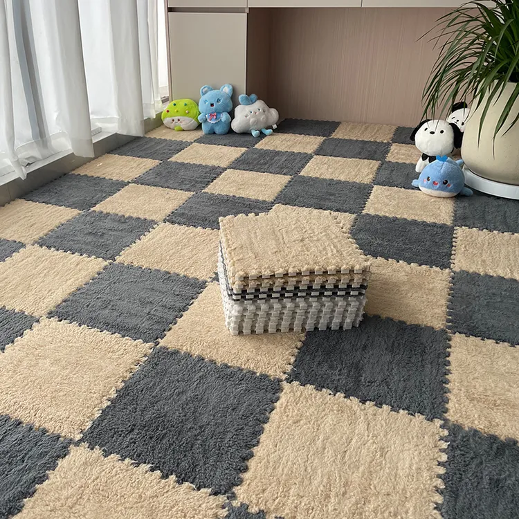 网红款拼接地垫卧室床边地毯阳台客厅飘窗加厚可裁剪地垫榻榻米垫