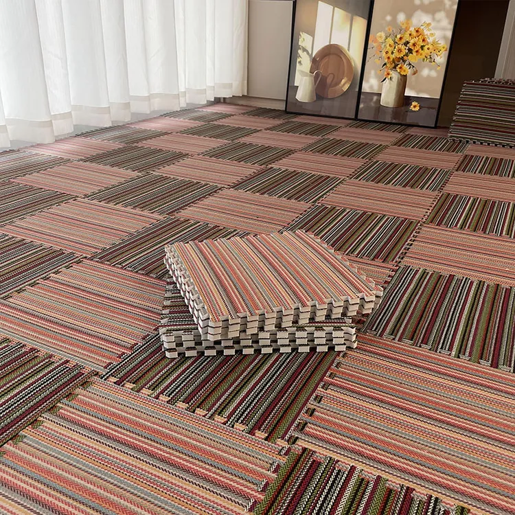 卧室床边拼接地毯亚麻布艺耐脏地垫儿童房客厅坐垫四季通用打理