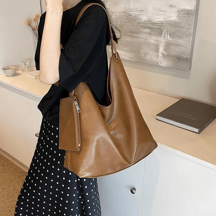 托特包女2024秋冬新款单肩大容量高级质感包包时尚网红通勤腋下包